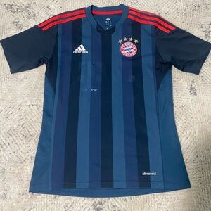 Adidas Bayern Munich 2013-2014 Third Jersey Kids Boys Sz L Football Soccer Blue